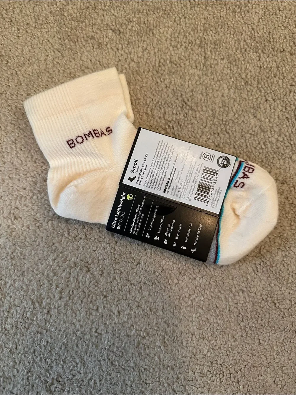 NWT yellow Bombas sport socks small